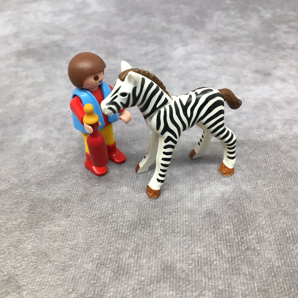 Playmobil Child Bottle Feeding Baby Zebra
